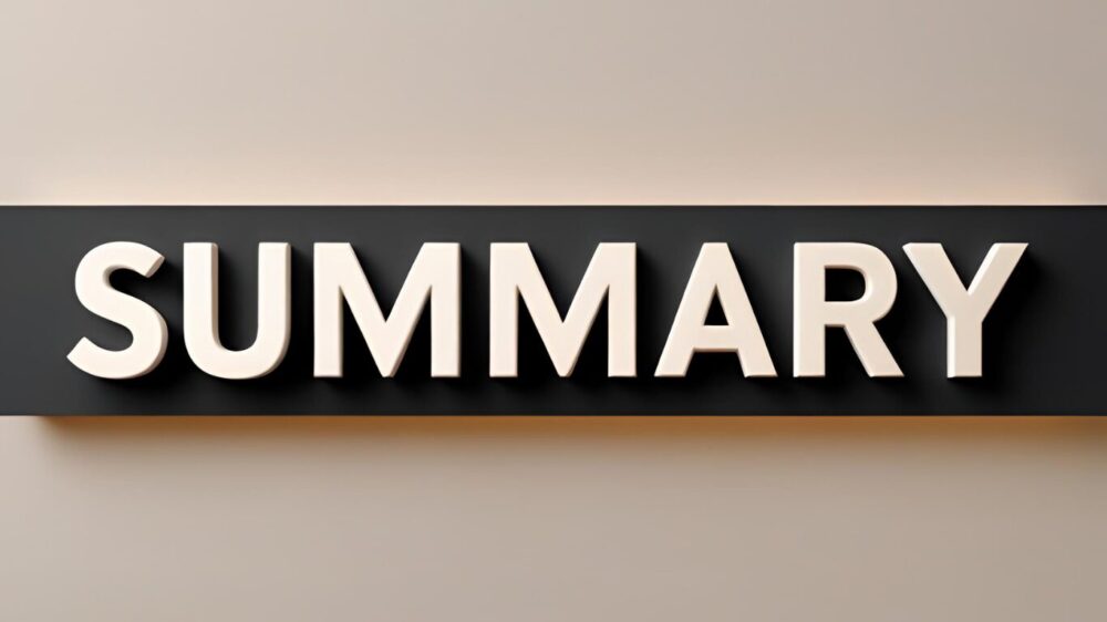 白い文字でSUMMARYと表示