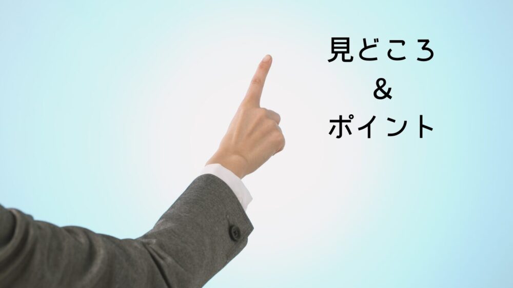 男性が指さし見どころ・ポイント