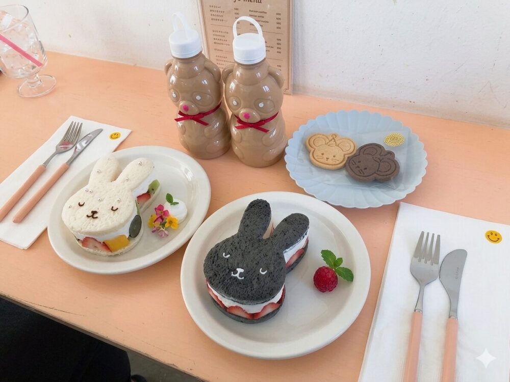 ソウル延南洞のRange Cafe（オランジ）カラフルなイラストで彩られたメルヘンカフェ