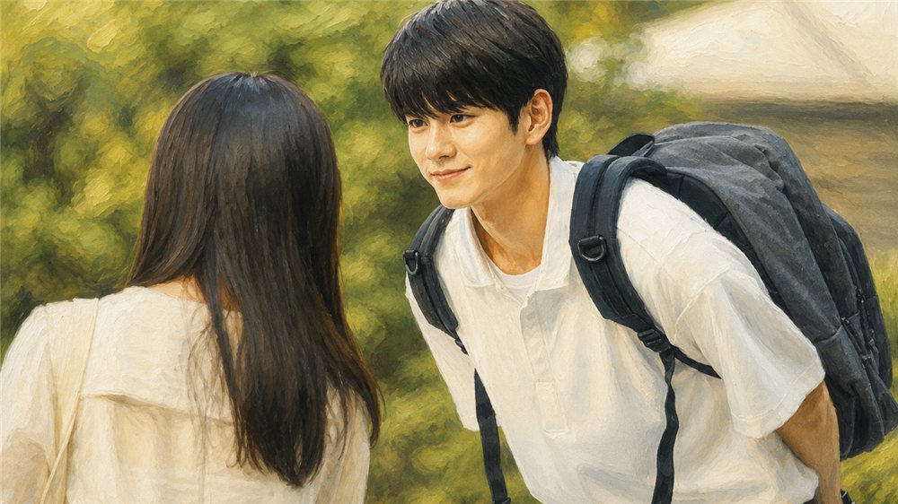 俳優デビュー作『十八の瞬間』で繊細な18歳の高校生を演じたオン・ソンウのイメージイラスト