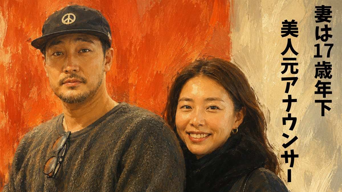 ソ・ジソプと17歳年下の妻・元アナウンサーのチョ・ウンジョンをイメージした仲睦まじい夫婦の肖像イラスト