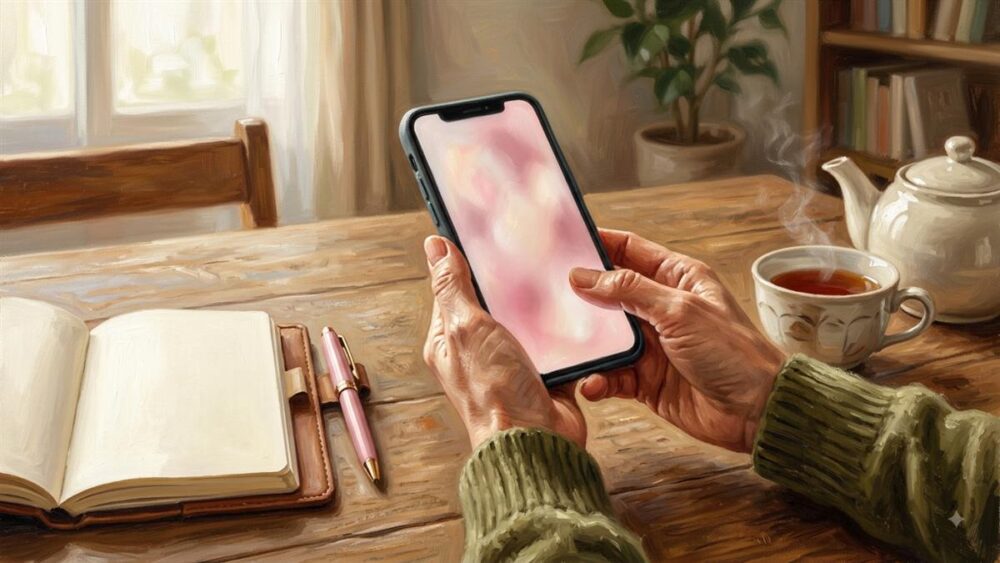 スマートフォンでチケット抽選に申し込む手元のイメージイラスト