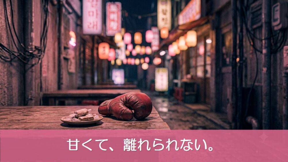 恋は飴模様（Netflix・チョン・ヘイン主演）のイメージ｜夜のソウルの路地とボクシンググローブ